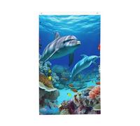 Drapeau vertical double face de 7,6 x 12,7 cm avec œillets - Ne se décolore pas - Drapeau de jardin pour fond marin, poisson corail, dauphins, cour - Toile de fond pour photo pour décoration