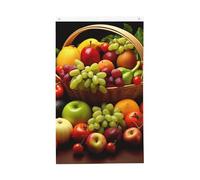 Drapeau vertical double face de 7,6 x 12,7 cm avec œillets - Ne se décolore pas - Drapeau de jardin - Variété de légumes frais - Fruits - Toile de fond pour photo - Pour décoration intérieure et