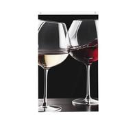 Drapeau vertical double face de 7,6 x 12,7 cm avec œillets - Ne se décolore pas - Drapeau de jardin - Verres à vin rouge - Toile de fond pour photo - Décoration intérieure et extérieure