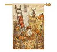 Drapeau vertical double face pour extérieur, cultures de campagne d'automne, récolte, maison, maison, décoration extérieure 71 x 101,6 cm