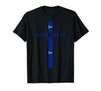 Drapeau vertical du Wisconsin, « Wisconsin » en lettres majuscules T-Shirt