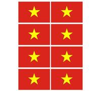 Drapeau Viet Nam - 8 Stickers - 9.5 X 6.3 Cm - Sticker/Autocollant