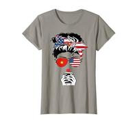 Drapeau Vietnamien Américain Café Maman Fille Sis Aunt Vietnam US Flag T-Shirt