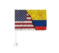 Drapeau vintage Amérique contre Colombie à pince pour fenêtre de voiture, décoration de protection solaire, bannière double face 12x18 pouces pour camion