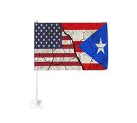 Drapeau vintage Amérique contre Porto Rico, pince à fenêtre pour voiture, protection solaire, décoration, bannière 30 x 45 cm, double face pour camion