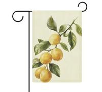 Drapeau vintage aquarelle jaune citrons sur branche drapeau de jardin maison cour extérieur drapeau saisonnier vacances toile de jute drapeau double face 30,5 x 45,7 cm