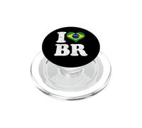 Drapeau Vintage avec Inscription « I Love Brazil » en Forme de cœur PopSockets PopGrip pour MagSafe