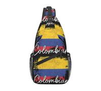 Drapeau Vintage De La Colombie, Fierté Colombienne, Racines Sac Poitrine Multifonctionnel Pochette Epaule Antivol Sac À Bandoulière pour Homme Cyclisme Quotidien