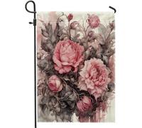 Drapeau vintage de Saint-Valentin, de jardin, baroque, médiéval, victorien, délicat, rose poudré, en lin, décoration de fête, extérieur, cour, pelouse, boîte aux lettres, camping, clôture, maison