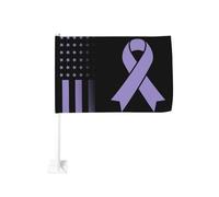 Drapeau vintage de sensibilisation au cancer de l'estomac à accrocher à la fenêtre d'une voiture ou d'un camion. Décoration de protection solaire, bannière double face de 30 x 45 cm.