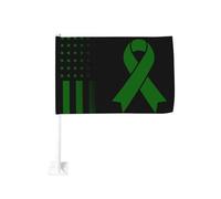 Drapeau vintage de sensibilisation au cancer du foie à fixer sur une vitre de voiture ou un camion. Protection solaire. Bannière double face de 30 x 45 cm.