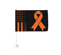 Drapeau vintage de sensibilisation au cancer du rein à accrocher à la fenêtre d'une voiture ou d'un camion. Décoration de protection solaire, bannière double face de 30 x 45 cm (12 x 18 pouces).