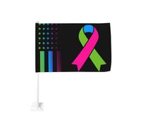 Drapeau vintage de sensibilisation aux maladies rares, à accrocher à la fenêtre d'une voiture ou d'un camion. Décoration de protection solaire, bannière double face de 30 x 45 cm (12 x 18 pouces).