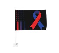 Drapeau vintage de sensibilisation aux malformations cardiaques congénitales, à accrocher à la fenêtre d'une voiture ou d'un camion. Protection solaire. Bannière double face de 30 x 45 cm.