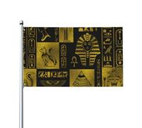 Drapeau vintage des dieux et hiéroglyphes de l'égypte ancienne 3 x 5 pieds Décoration de couloir Drapeau emblématique