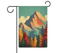 Drapeau vintage des montagnes en automne - En toile de jute - Double face - 30,5 x 45,7 cm