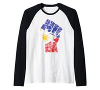 Drapeau Vintage des Philippines résistant Manche Raglan
