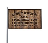 Drapeau vintage « Don'T Knock Unless I Married You » - Drapeaux amusants pour décoration extérieure (60 x 90 cm)