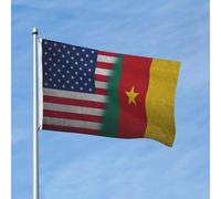 Drapeau vintage du Cameroun, bannière américaine de 90 x 150 cm, en polyester, double face, pour jardin, extérieur, maison, cour, festival, décoration