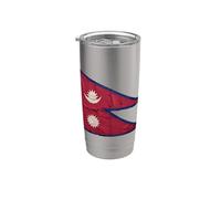 Drapeau vintage du Népal vieilli Proud Patriot Gobelet isotherme en acier inoxydable double paroi