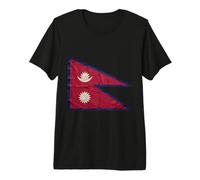 Drapeau Vintage du Népal Vieilli Proud Patriot T-Shirt Haut de Gamme