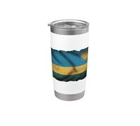 Drapeau vintage du Rwanda vieilli patriote rwandais fier Gobelet isotherme en acier inoxydable double paroi
