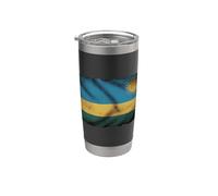 Drapeau vintage du Rwanda vieilli patriote rwandais fier Gobelet isotherme en acier inoxydable double paroi