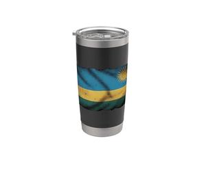 Drapeau vintage du Rwanda vieilli patriote rwandais fier Gobelet isotherme en acier inoxydable double paroi