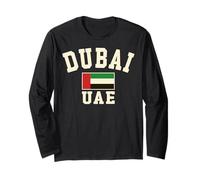 Drapeau vintage Dubaï Emirats Arabes Unis Souvenir Rétro Graphique Manche Longue