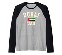 Drapeau vintage Dubaï Emirats Arabes Unis Souvenir Rétro Graphique Manche Raglan