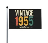 Drapeau vintage édition limitée 1955, décoration murale unique pour extérieur 90 x 150 cm, tapisserie vintage édition limitée 1955 pour chambre