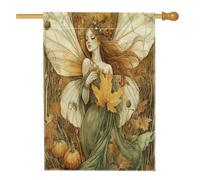Drapeau vintage esthétique pour maison de fées d'automne 71 x 101,6 cm pour l'extérieur, feuille d'érable automne, citrouille, drapeau vertical standard en lin, pour la maison, Thanksgiving, devant la