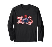 Drapeau Vintage Hong Kong Dragon Orchidée Fleur Souvenir de Voyage Manche Longue