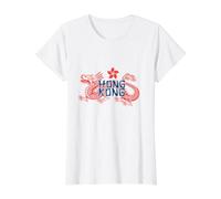 Drapeau Vintage Hong Kong Dragon Orchidée Fleur Souvenir de Voyage T-Shirt Graphique avec Valeur