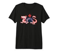 Drapeau Vintage Hong Kong Dragon Orchidée Fleur Souvenir de Voyage T-Shirt Haut de Gamme