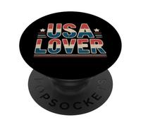 Drapeau Vintage « I Love United States of America » PopSockets PopGrip Adhésif