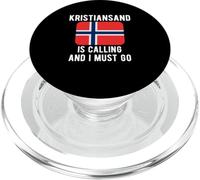 Drapeau Vintage Kristiansand is Calling and I Must Go Norvège PopSockets PopGrip pour MagSafe