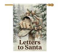 Drapeau vintage Lettres au Père Noël Boîte aux lettres 71,1 x 101,6 cm