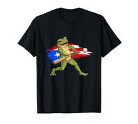 Drapeau Vintage Porto Rico Coqui Jouant au Baseball T-Shirt