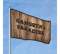 Drapeau vintage pour décoration de bar Gangsta'S Paradise 1 drapeau pour camping-car, décoration de terrasse (60 x 90 cm)