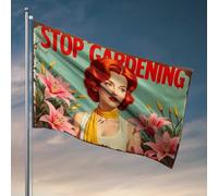 Drapeau vintage pour homme Inspiration jardin : Stop And Smell The Flowers! Drapeaux pour décoration extérieure de patio (152 x 244 cm)