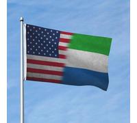 Drapeau vintage Sierra Leone America 90 x 150 cm, en polyester, double face, pour jardin, extérieur, maison, cour, festival, décoration