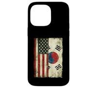 Drapeau Vintage USA et Corée du Sud Coque pour iPhone 14 Pro Max