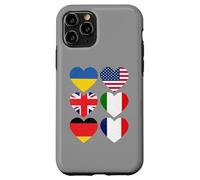 Drapeau Vintage USA, Royaume-Uni, Allemagne, France, Italie, Ukraine Coque pour iPhone 11 Pro