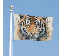 Drapeau visage de tigre de l'année du tigre 61 x 88,9 cm pour l'extérieur des couleurs vives et résistant à la décoloration, drapeaux robustes à double couture pour décoration de jardin, maison, avec