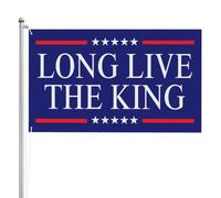 Drapeau « Vive le Roi » 90 x 150 cm, 3 plis, double face, pour intérieur et extérieur.