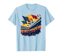 Drapeau Volant Section Ventilateur T-Shirt, Homme, Bleu Céleste, XL