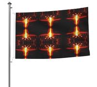 Drapeau volcan double face avec œillets - 1,5 x 2,4 m - Drapeau décoratif pour patio, porche, événement de groupe.