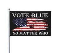 Drapeau « Votez bleu, peu importe qui » - Messages politiques - Bannière extérieure 90 x 150 cm pour pelouse, porche ou balcon