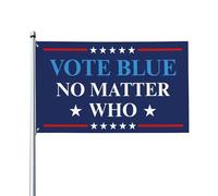 Drapeau « Votez bleu, peu importe qui » - Messages politiques - Bannière extérieure 90 x 150 cm pour pelouse, porche ou balcon
